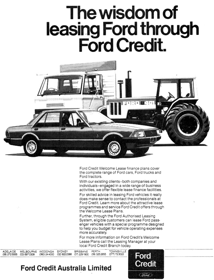 1980 Ford Credit Leasing Cars Trucks Tractors